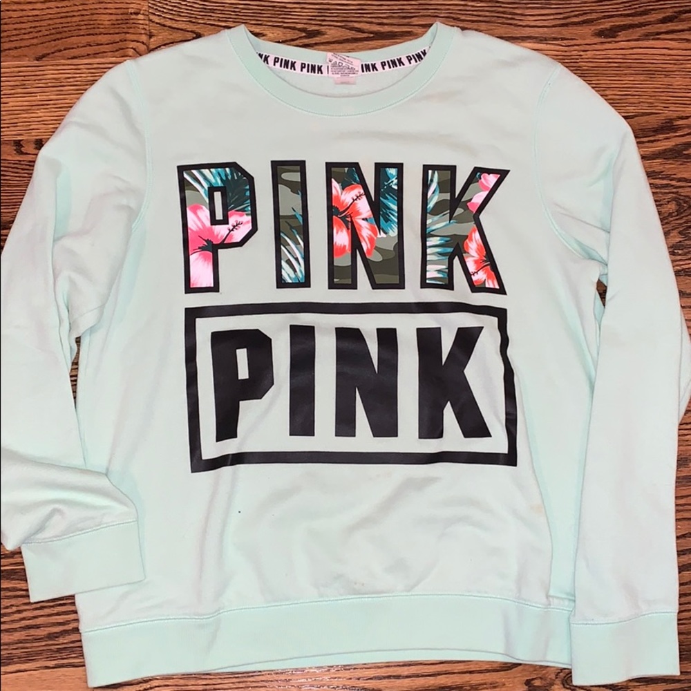 PINK floral crewneck
